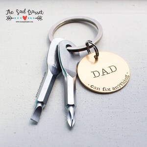 Dad Can Fix Anything Keychain With Screwdrivers - Father's Day, Gifts for Him, Men's Accessory, Personalized Tools, Father's Day From Kids