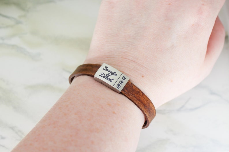 Personalized Leather Strap Bracelet Leather Bracelet Etsy UK