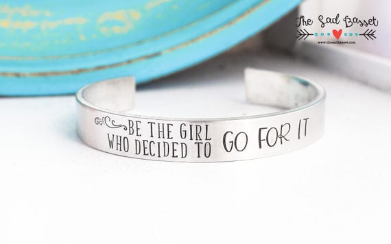 Anlive Inspirational Quote Cuff Bangle Do Not Go Where The Path May Lead Bracelet Gift for Young