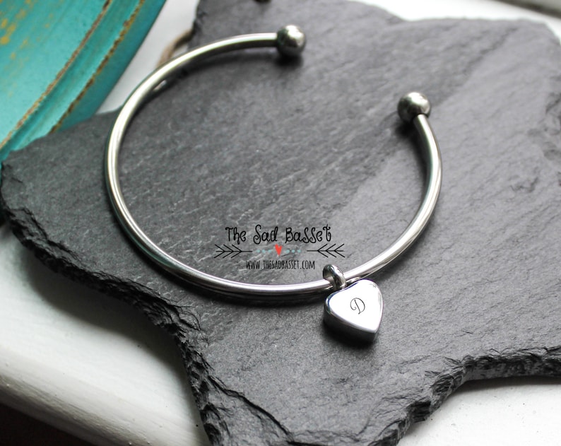 In Loving Memory Memorial Jewelry Cremation Urn Bracelet Hand Stamped Cremation Jewelry Pet Personalized Cremation Urn Bangle