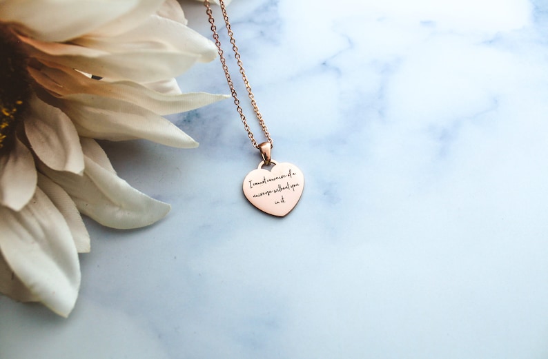 Gideon The Ninth I Cannot Conceive Of A Universe Without You In It Heart Pendant Bookish Jewelry Book Heart Necklace Locked Tomb Rose Gold Steel