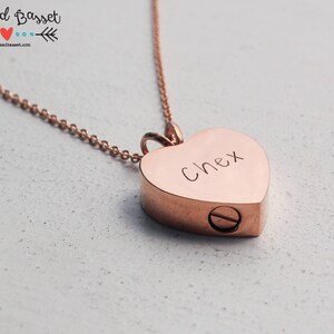 Personalized Pet Cremation Urn Pendant Rose Gold Paw Print Cremation Jewelry Cremation Urn Necklace Memorial, Pet, Jewelry for Ashes image 4