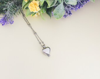 Heart Cremation Urn Vial Pendant | Cremation Jewelry | Urn Necklace | Memorial Jewelry | Dainty Discreet Urn Necklace | Ash Pendant