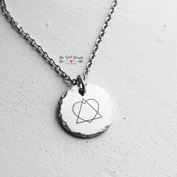 Adoption Necklace | Simple Dainty Necklace | Adoption Jewelry | Mother's Necklace | Pewter Jewelry | Hand Stamped Adoption Symbol Necklace