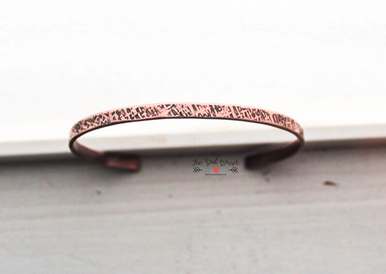 Inspirational Jewelry Thin Stacking Bracelet Unapologetic Copper Cuff Bracelet Inspirational Quote Jewelry |Valentine Secret Message