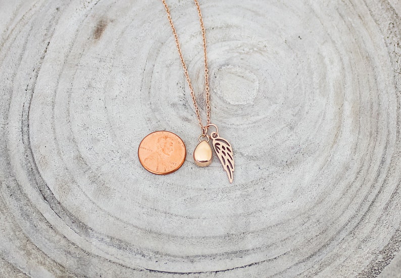 Mini Teardrop Cremation Urn Necklace Urn Jewelry Ash Urn Necklace Memorial Jewelry Urn Necklace Dainty Discreet Urn Memorial image 4