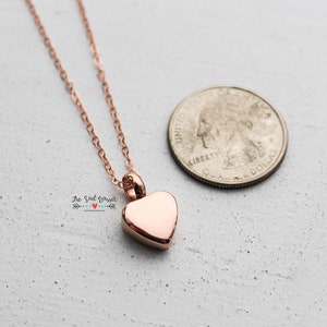 Rose Gold Cremation Urn Necklace Urn Jewelry Ash Urn Necklace Memorial Jewelry Heart Urn Necklace Dainty Discreet Urn Pink Gold image 3