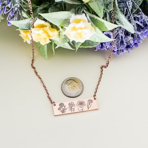 Birth Flower Necklace, Unique Birthstone Jewelry, Birth Month Necklace, New Mom Jewelry, Mother's Day Necklace, Flower Pendant image 4