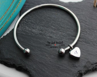 Urne funéraire personnalisée | Bijoux de crémation Heart Charm | Bracelet d’urne funéraire | Bijoux commémoratifs | Urne commémorative Bangle | Animal domestique