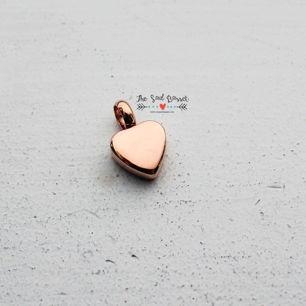 Rose Gold Cremation Urn Charm | Personalized Cremation Jewelry | Cremation Urn Heart | Memorial Jewelry | In Loving Memory | Urn Charm | Ash