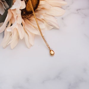 Cremation Urn Necklace, Tiny Teardrop Urn Jewelry, Cremation Dust Ash Necklace, Memorial Jewelry, Cremains Necklace, Jewelry For Ashes Yellow Gold Steel