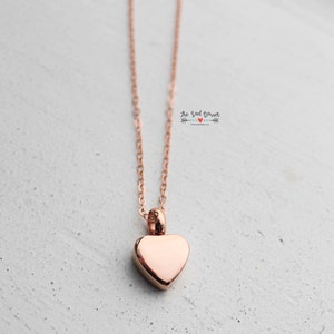 Rose Gold Cremation Urn Necklace Urn Jewelry Ash Urn Necklace Memorial Jewelry Heart Urn Necklace Dainty Discreet Urn Pink Gold image 2