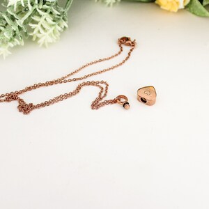 Rose Gold Cremation Urn Necklace Urn Jewelry Ash Urn Necklace Memorial Jewelry Heart Urn Necklace Dainty Discreet Urn Pink Gold image 6