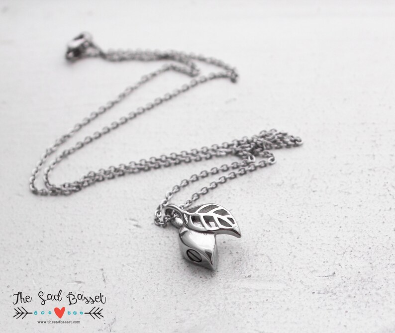 Leaf Urn Necklace Leaf Urn Jewelry Unique Cremains Pendant Memorial Pendant Nature Jewelry