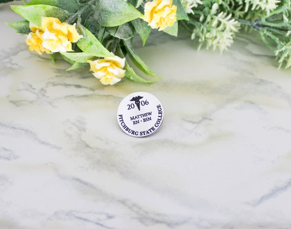 Nurse Pin + RN, LPN Gift + Nurse Graduation Gift + Nursing School Graduate + Pinning Ceremony + Personalized Nursing Credentials Pin