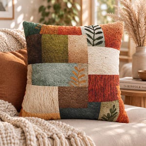 Fall Pillow Cover, Autumn Decorative Throw Pillow, Cozy Seasonal Cushion Cover, Thanksgiving Home Decor, Rustic Fall Living Room Decor