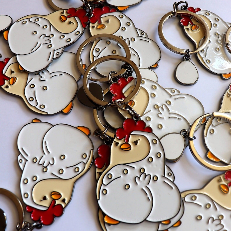 Sassy Chicken Keychain - Etsy