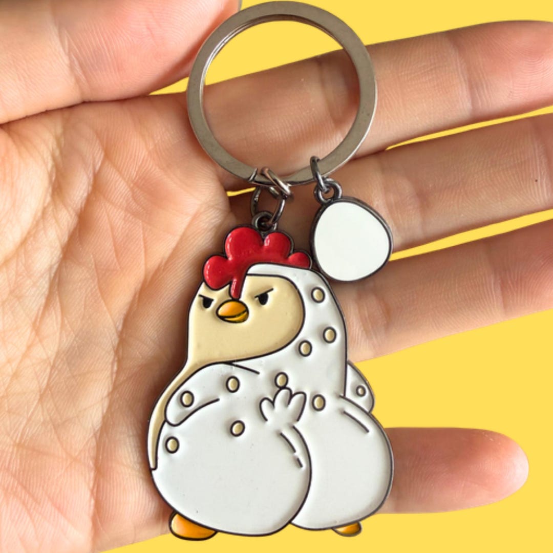 Sassy Chicken Keychain - Etsy