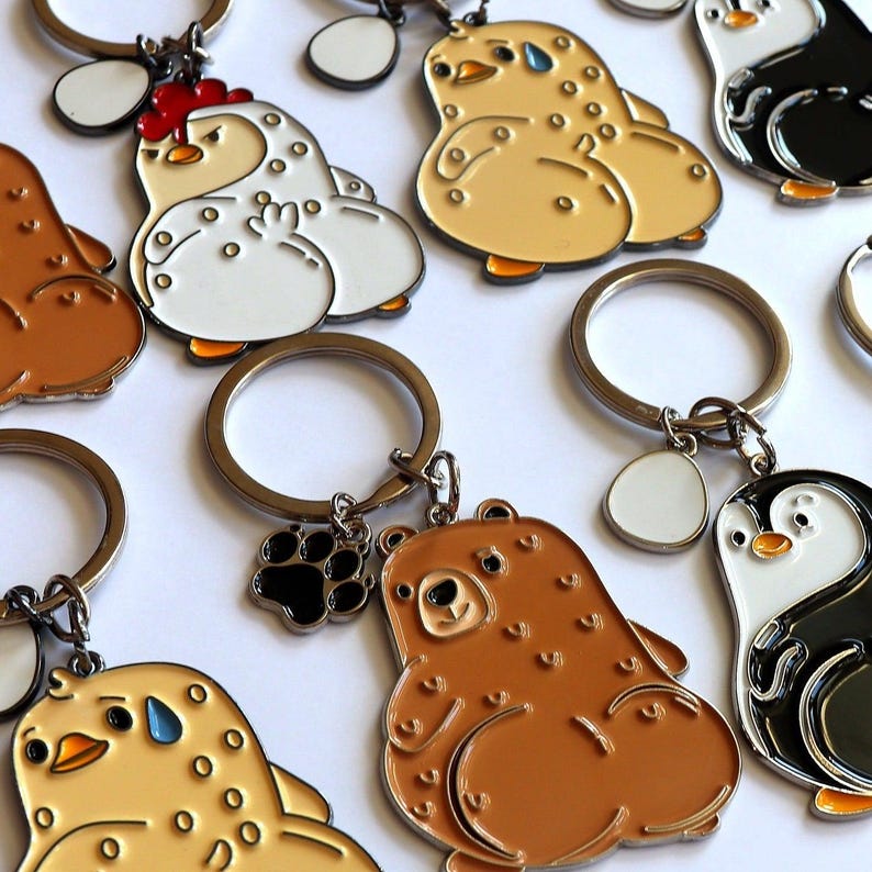 Sassy Chicken Keychain - Etsy