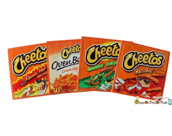 Cheetos Mixed Upcycled Potato Chip Bag Coasters - Recycled Frito-Lays Crisp Wrapper Coaster