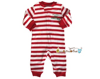 My Very First Christmas Red and White Stripe Footless Pajama for Newborn Hot Warm Weather Christmas, Sleep and Play, PJ Sleeper