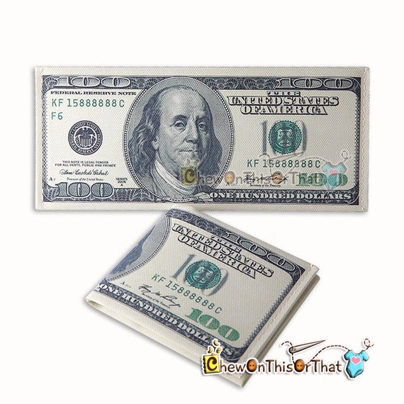 100 Dollar Bill Money Wallet for Males Men Teens Kids Ben Etsy
