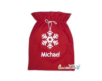 Large Red Velvet Santa Gift Sack Personalized with Name and Design, Santa Gift Bag, Gifts from Santa, Valentine Gift Sack