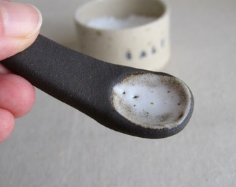Ceramic Spoon,  Rustic Handmade Stoneware Pottery, Relish Mustard Jam Salt and Pepper Spoons
