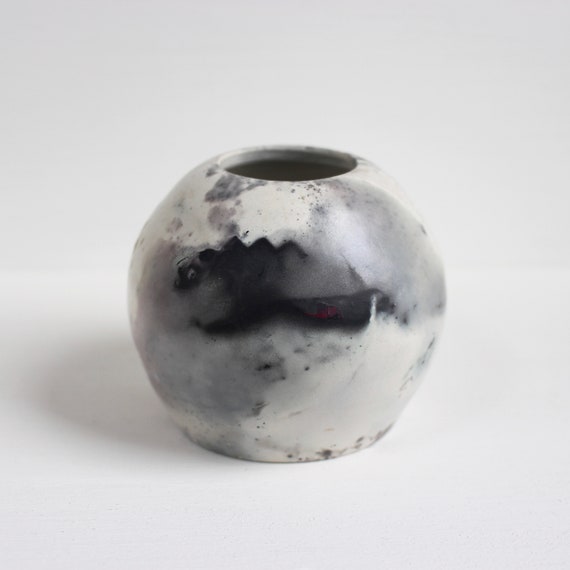 Pit Fired Vase Handmade Ceramics Smoke Fired Pottery Moon Etsy