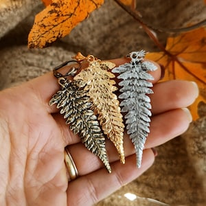 Fern Leaf Earrings, Leaf Earrings, Autumn Fall Jewelry, Cottagecore Earrings, Fae Earrings, Fairycore Earrings  // SILVESTRIS FERN
