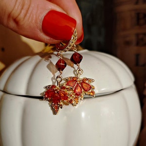 Ahornblatt Ohrringe, Ahornblatt Ohrringe, Herbst Schmuck, Herbst Ohrringe, Ahornblatt, Ahornblätter, Ahornblätter