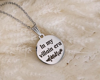 In My Villain Era Necklace, Entering My Villain Era Necklace, Bookish Necklace, Dark Academia Necklace, Dark Romance Reader, Silver