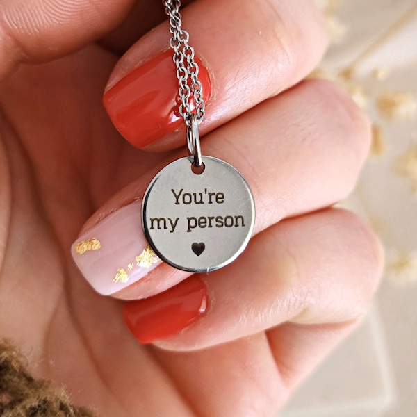 You're My Person Necklace, Best Friend BFF Necklace, Personalized Jewelry, Customized Gift, Personalized Jewelry