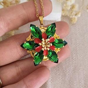 Anastasia Together in Paris Necklace Aurora Fern Green D, Glass Back Side
