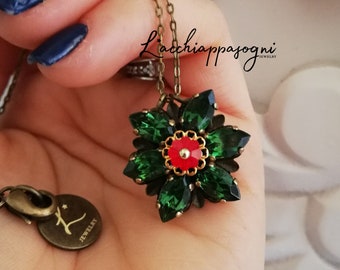 Collana Anastasia, Ciondolo Insieme a Parigi in bronzo, Anastasia Romanov, cosplay Anastasia, Together In Paris, Swarovski Turmaline UM