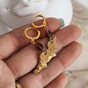 Hermes God Earrings, Greek Mythology Earrings, Greek God Winged Feet Earrings, Dark Academia, Ancient Greek Jewelry, Greek Mythology Jewelry