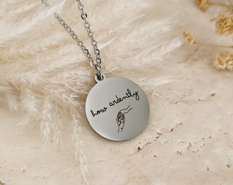 How Ardently Pride & Prejudice Necklace, Mr. Darcy Bookish Necklace, Jane Austen inspired Necklace, Light Academia Engraved Necklace