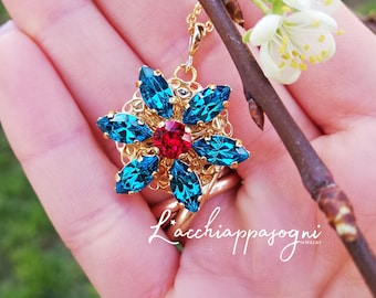 Anastasia Engraved Necklace Together in Paris Blue Zircon M