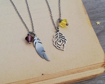 Feathers Friendship Necklaces, Best Friend Necklaces, Anniversary Gift for Him and for Her, Couple Necklace