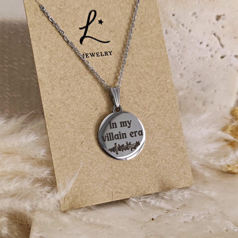 In My Villain Era Bookish Necklace: Gold or Silver Stainless Steel Silver