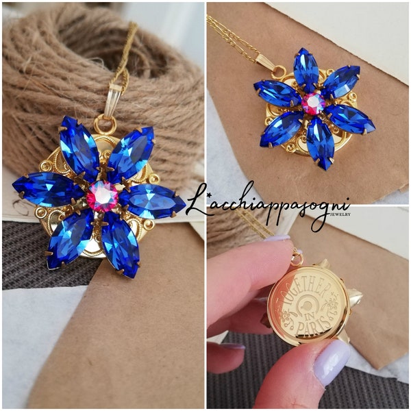 Anastasia GRAVÉE Ensemble à Paris Collier Swarovski SAPPHIRE UD