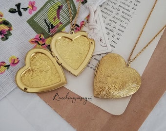 Best Friends Oversized Heart Locket Necklace, Friendship Necklace, Besties Photo Heart Locket, Victorian Aesthetic