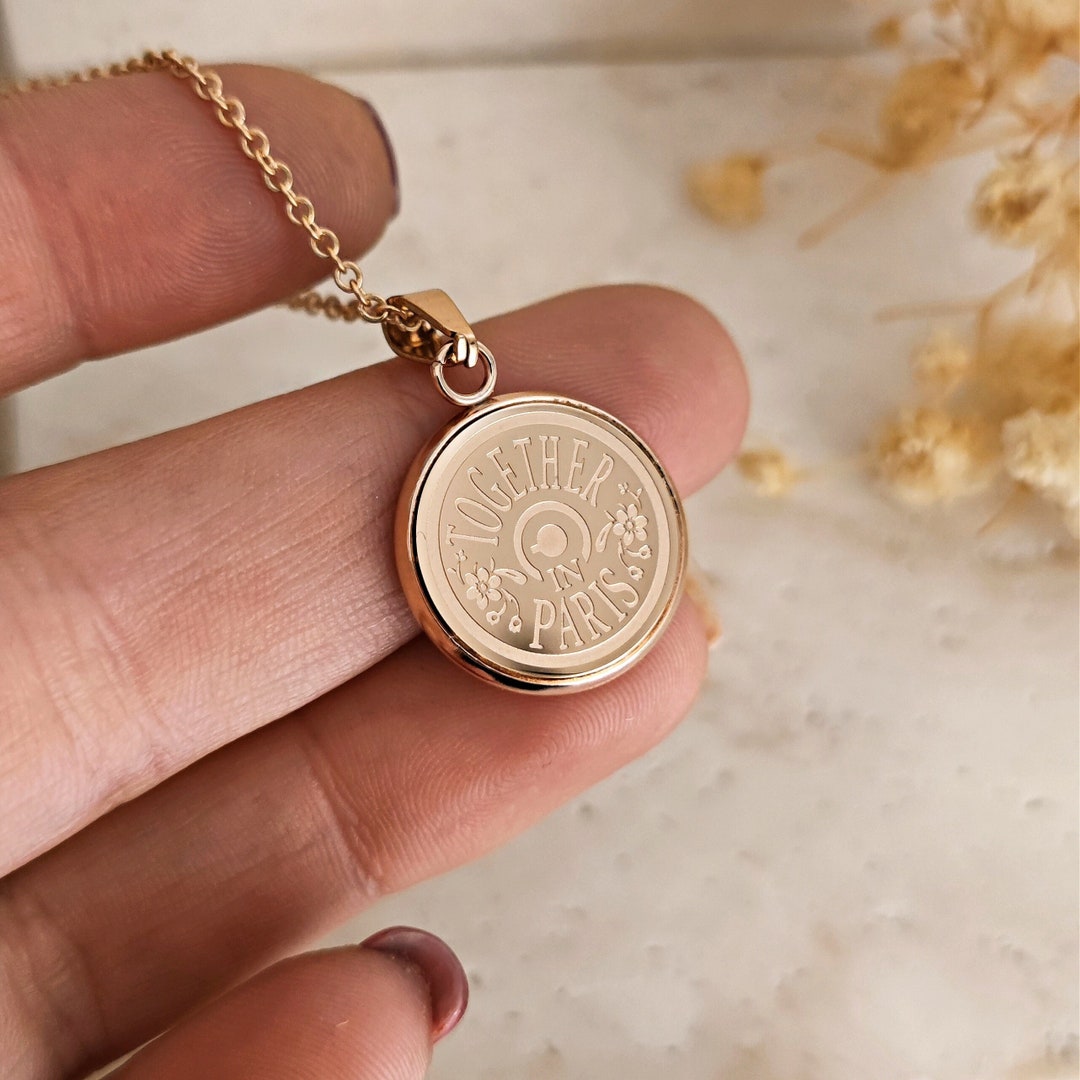 Anastasia Engraved Pendant Together in Paris ONLY BACK SIDE