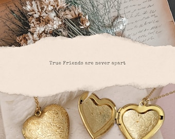 Heart Locket Necklace: Raw Brass Friendship Gift // ANNE