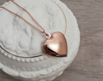 Rose Gold Plated Brass Heart locket necklace