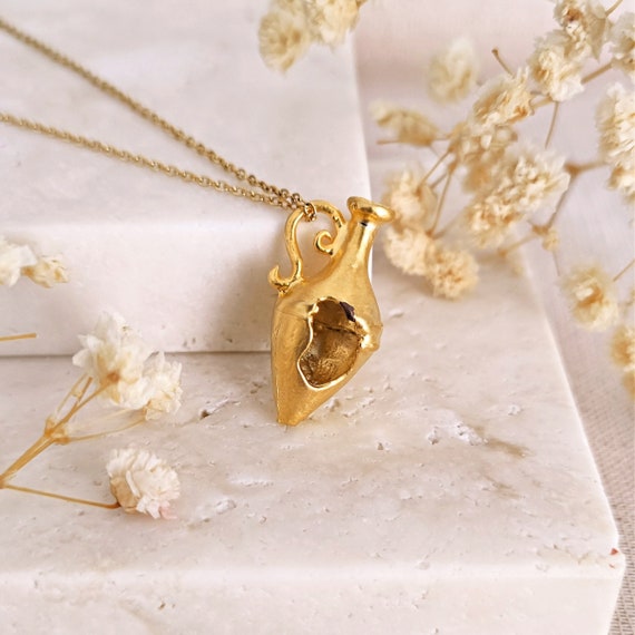 Gold Plated Amphora Pendant Necklace: Archaeology and Dark Academia Jewelry // CALYPSO