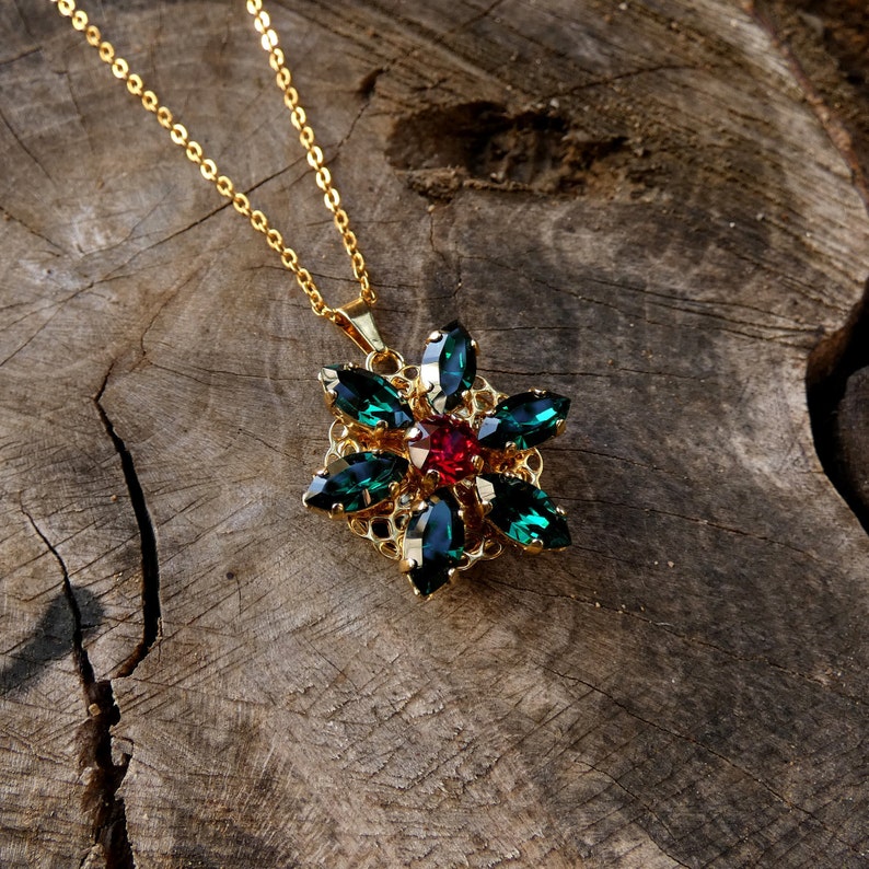 Anastasia inspired ENGRAVED Necklace Together in Paris EMERALD M image 8