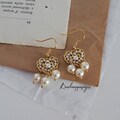 Anne Boleyn inspired Heart Filigree and pearl Earrings