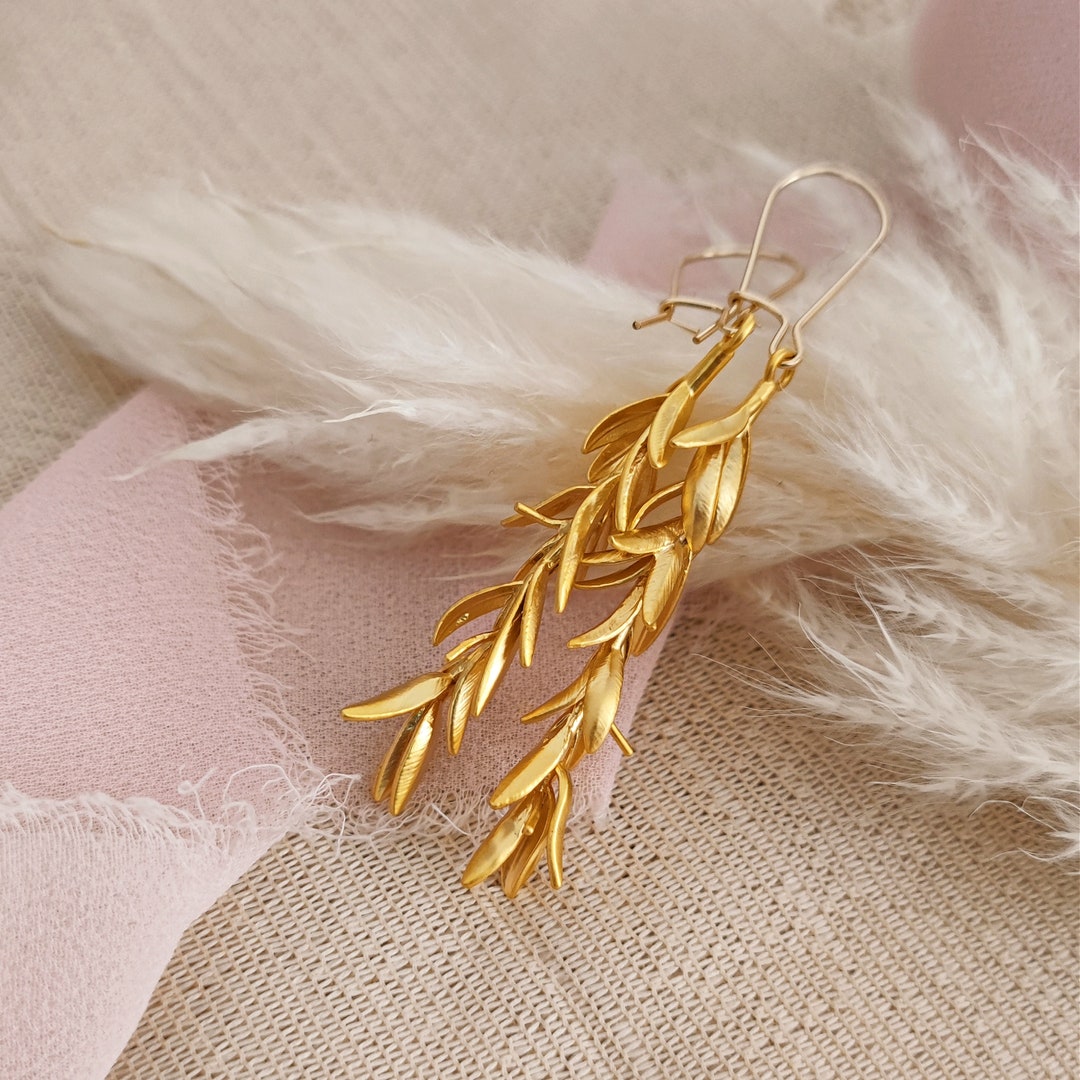 Rosemary Leaves Earrings, Rosemary Dangling Earrings, Twig Branch