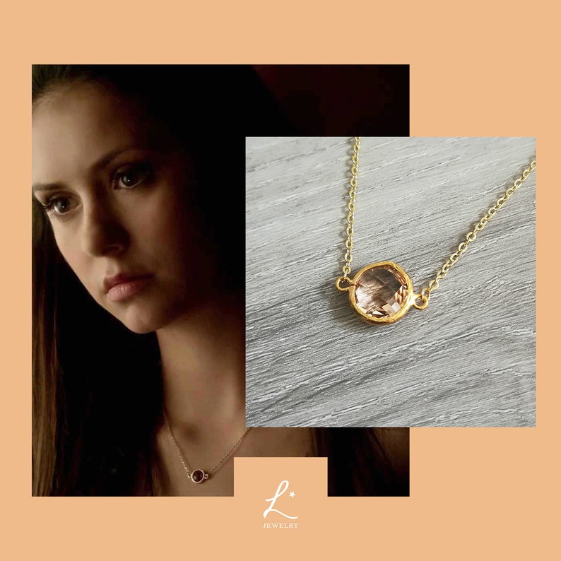 The Vampire Diaries Elena Gilbert Peach Connector Necklace Etsy